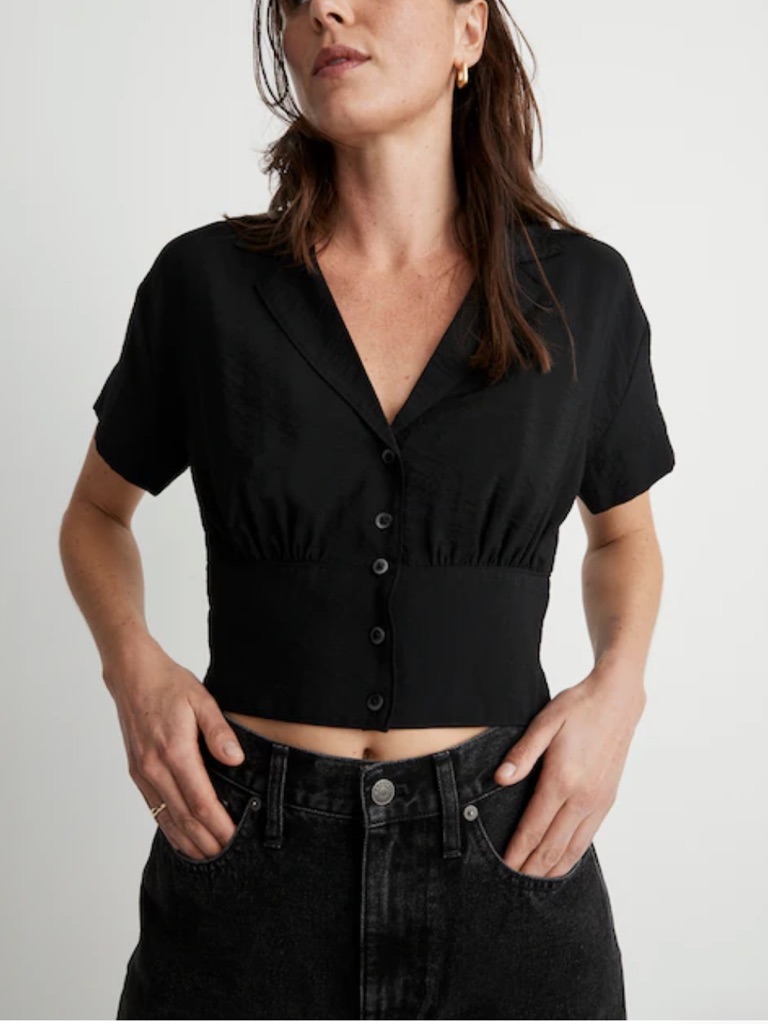 Madewell Button Down Crop Blouse
